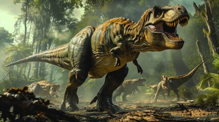 While some of the larger dinosaurs may prefer to hunt bigger prey these small but mighty hunters rely on the abundant insect population to sustain them in this prehistoric