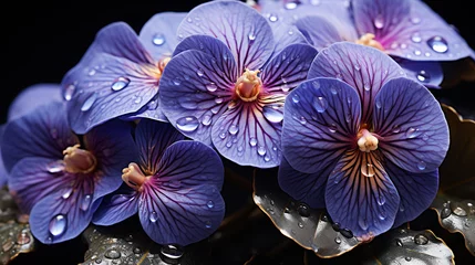 Deurstickers The velvety texture of a pansy's petals is highlighted in exquisite detail © avivmuzi