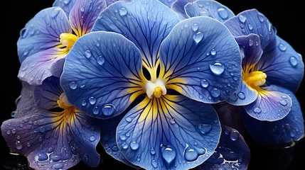 Fototapeten The velvety texture of a pansy's petals is highlighted in exquisite detail © avivmuzi