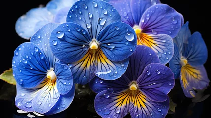 Tuinposter The velvety texture of a pansy's petals is highlighted in exquisite detail © avivmuzi