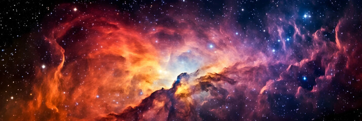 Celestial beauty in the night sky, a cosmic journey of stars, nebula and galaxies&mdash;a captivating exploration of the infinite