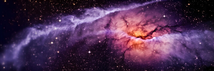 Fototapeta premium Celestial beauty in the night sky, a cosmic journey of stars, nebula and galaxies—a captivating exploration of the infinite