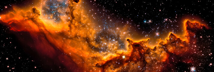 Celestial beauty in the night sky, a cosmic journey of stars, nebula and galaxies&mdash;a captivating exploration of the infinite