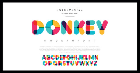 Donkey crypto colorful stylish modern alphabet letter logo design. - obrazy, fototapety, plakaty