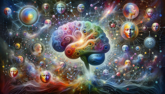 Mental Motion: 3D Brain and Emotive Faces in Dynamic Neural Network