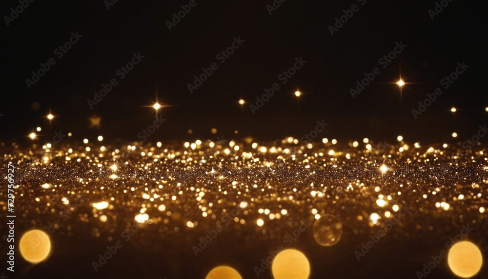 Poster golden particle bokeh background light particle effect wallpaper design