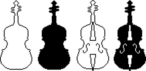 pixel art violin icon set © Sutana