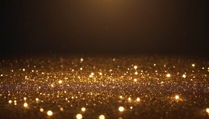 Golden particle bokeh blur light effect background wallpaper design