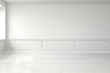 An elegant, crisp white room background is near the window. (Generative AI)