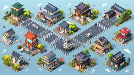 Isometric Building in the City Game Asset
