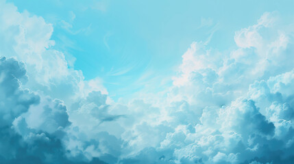 Blue sky background with white clouds. - obrazy, fototapety, plakaty