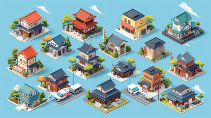 Fototapeta premium Chinese Style Tileset