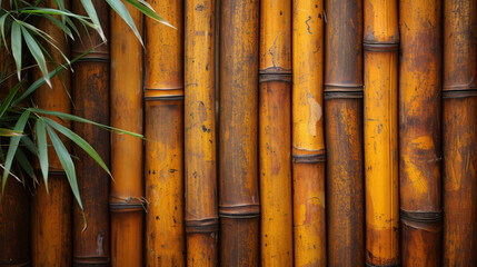 Bamboo wood is strong, straight, and has a distinctive look. - obrazy, fototapety, plakaty