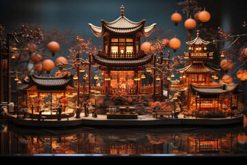 chinese lantern festival - obrazy, fototapety, plakaty