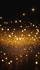 Obraz premium Golden particles bokeh effect background