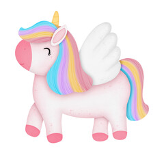 Unicorn birthday watercolor clipart