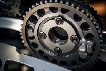 A Detailed Close-Up of a Sprocket, Showcasing the Intricate Industrial Design and Precision Engineering Involved in Its Creation