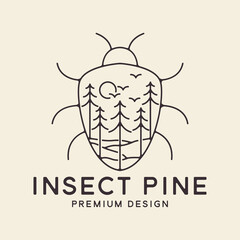 forest animal logo in line style  vintage line style vector icon symbol illustration minimalist design