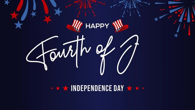 4 th of  July Animation Text , independence day	