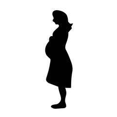 Silhouette of pregnant woman isolated