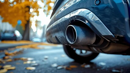 A closeup of the cars exhaust pipe illustrating its low emissions and contribution to a cleaner urban environment.
