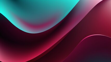 Vibrant Abstract Waves Background with Gradient of Teal and Burgundy Colors