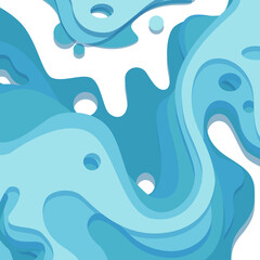 Papercut background blue ocean waves