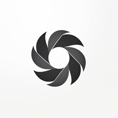 Elegant Black and White Spiral Logo Design on a Clean White Background