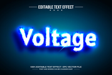 Voltage 3D editable text effect template - obrazy, fototapety, plakaty