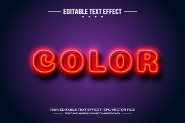 Color 3D editable text effect template