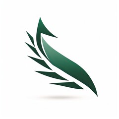 Elegant Green Leaf Logo Design, Abstract Nature Inspired Icon for Business Branding