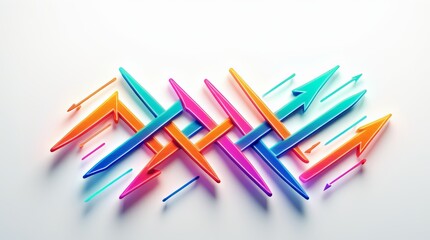 Vibrant Colored Arrows Logo Design on a White Background