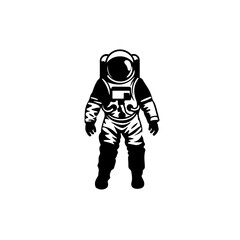 Astronaut Design Logo Monochrome Design Style