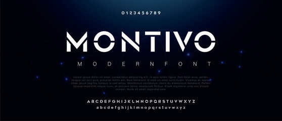 Montivo Minimal style letters with modern look . Vector typographic design