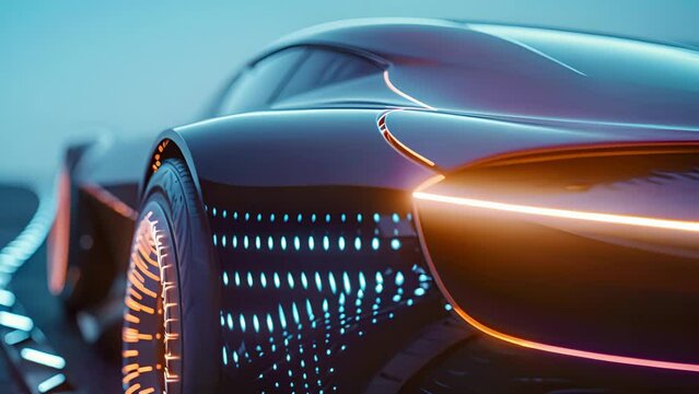 Closeup of the multilevel LED signature lighting showcasing a stunning visual effect and giving the car a distinct and modern look.