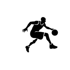 Fototapeta na wymiar Basketball Design Logo Monochrome Design Style