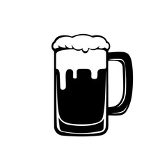 Beer Mug Foam Logo Monochrome Design Style