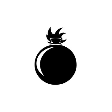 Bomb Logo Monochrome Design Style