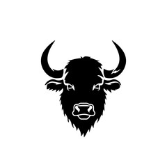 Buffalo Head Logo Monochrome Design Style