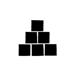 Building Blocks Pile Logo Monochrome Design Style