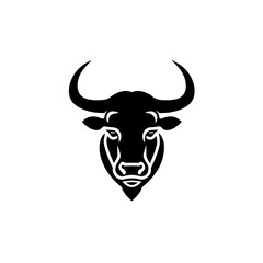 Cape Buffalo Logo Monochrome Design Style