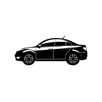 Car Sedan Logo Monochrome Design Style