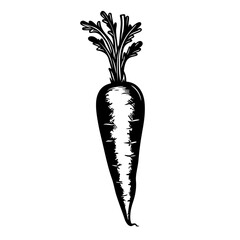 Carrot Logo Monochrome Design Style - obrazy, fototapety, plakaty