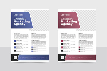 a bundle of 2 templates of different colors a4 flyer template, Creative Corporate & Business Flyer Brochure Template Design, abstract business flyer, vector template design.
