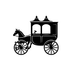 Fototapeta na wymiar Carriage Coach Logo Monochrome Design Style