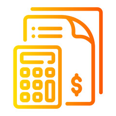 accounting Line Gradient Icon