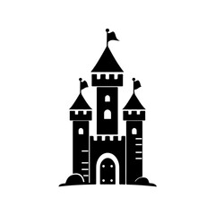 Castle Tower Logo Monochrome Design Style