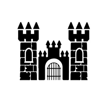Castle Gate Logo Monochrome Design Style