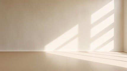 Fototapeta premium Empty room with sunlight on the wall for placement and promotion product.