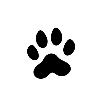 Cat Paw Prints Logo Monochrome Design Style